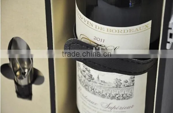 2015 Handmade High Quality leather wine box,liquor bottle gift box