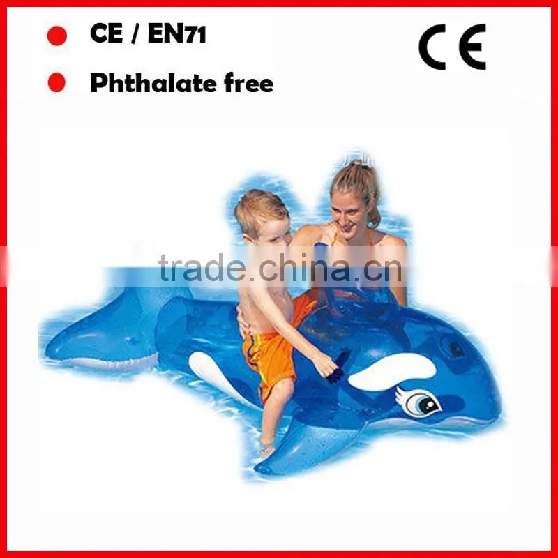 Blue color PVC inflatable shark toys for kids inflatable pool floating animals