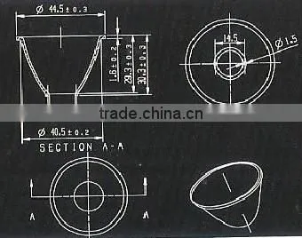 24 degree 44.5mmX29.3mm led light high power optical Reflector