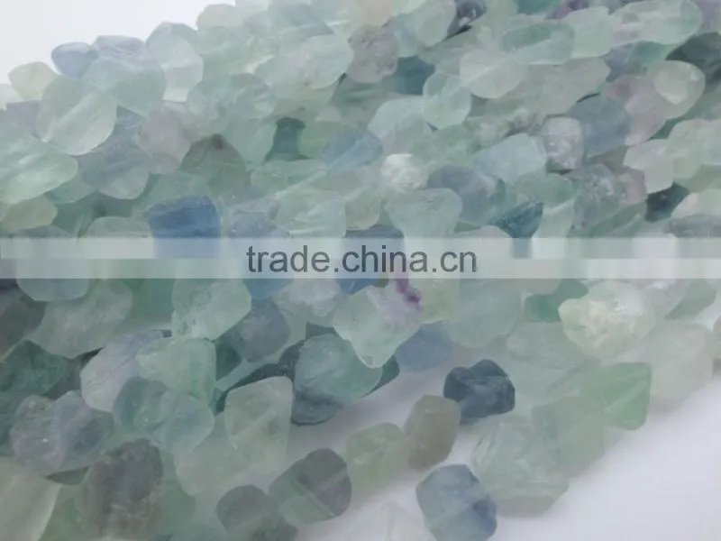 natural gemstone long drilled polished rough green fluorite tumbled stone