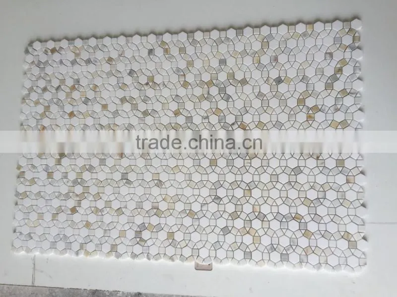 High Quality Polished Calacatta Gold Marble Mosaic for floor mosaic and Wall Mosaic