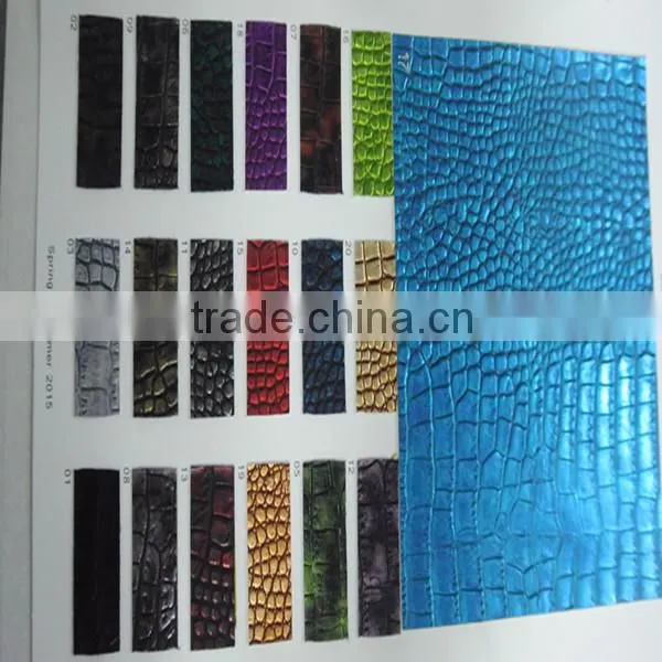 2014 new sale corcodile embossed pu leather for shoes and bags of china wholesale in Alibaba