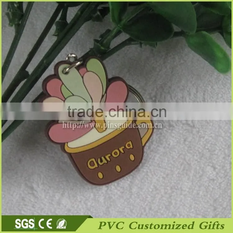Wholesale Promotional Personalized Customized 3d Soft Plastic Keyrings