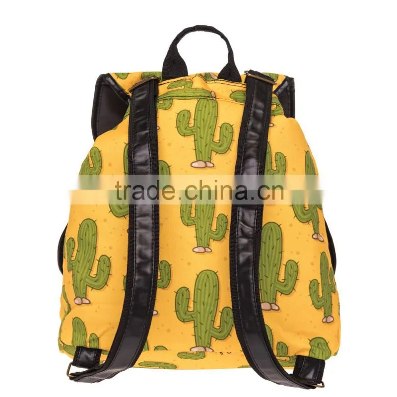 2016 3d printed mexico cactus Vintage Canvas Rucksacks Cute School Satchel Rucksack Backpack Campus Bag