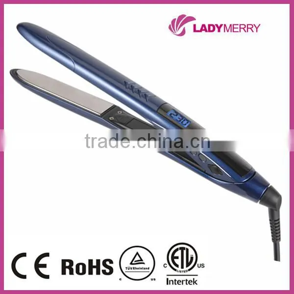 european nano flat iron titanium with logo printing