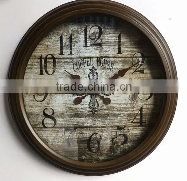 Dia 60 cm country style Round Metal Wall Clock, Rustic Wall Clock