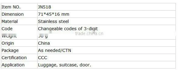 JN518 3 Digits Combination round Pad Lock