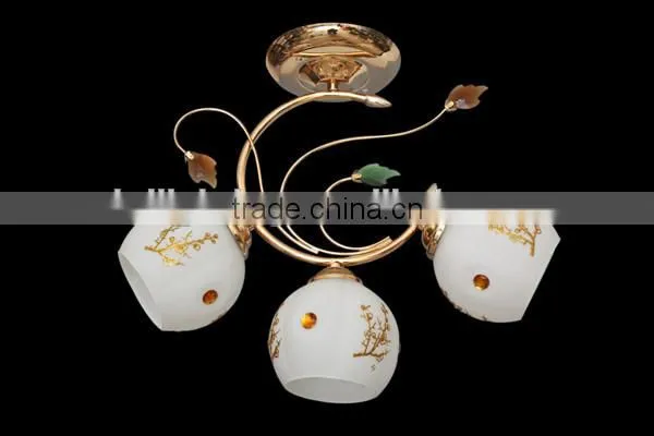 popular chandelier gold iron E27 ceiling glass chandelier
