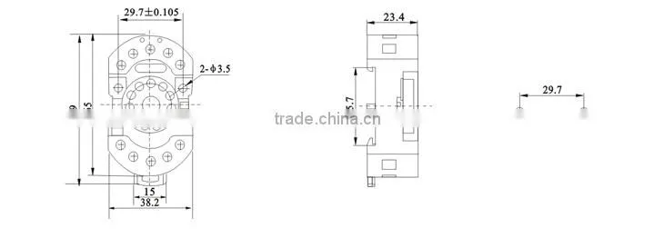 90.22 Mini Plastic 8 Pins Din-rail Mouting 300V 7A Electrical Material Relay Plug Socket with CE
