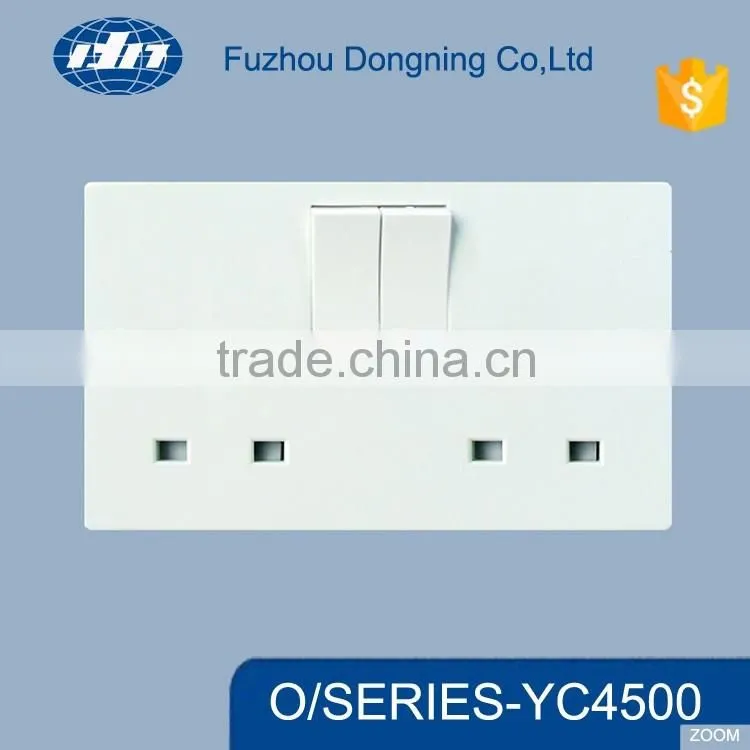 3*6 White ouble UK 13A switched socket for Hotel CE approved YC4500