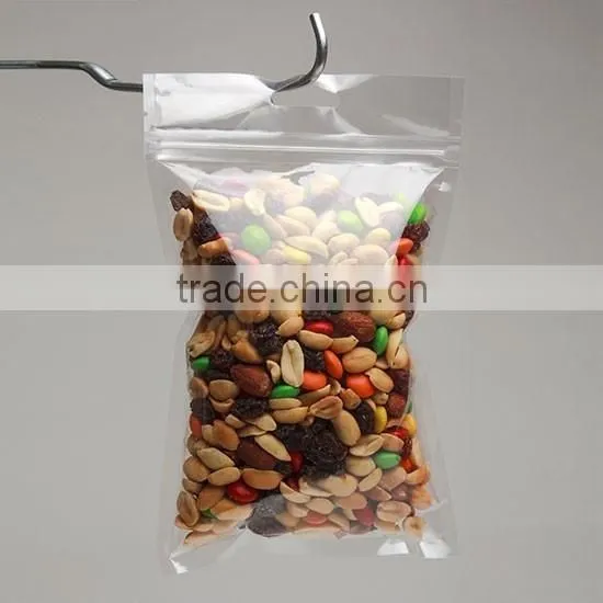 reclosable Hanging Zipper Barrier Bags clear for food protecting