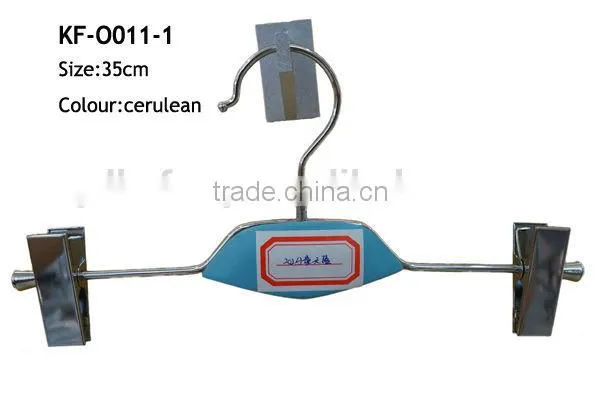Metal pants hanger with wooden