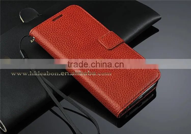 new phone accessories Magnetic Genuine Real Leather Wallet Stand Case For Samsung Galaxy S6 Edge