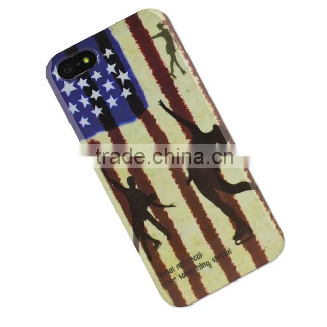 Set Screen Protector And Case For Iphone 5 , Hard Plastic Retro Style Cell Phone Sets