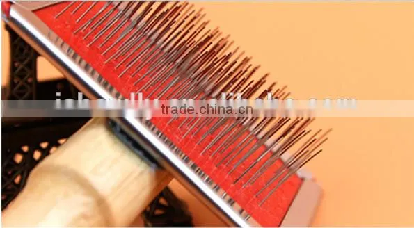 pet grooming wooden thin needle comb