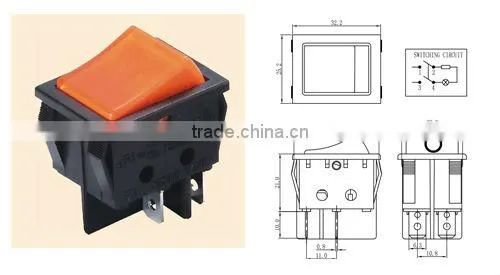 Double Rocker switch&lighted 120v 16A/250Vrocker switch
