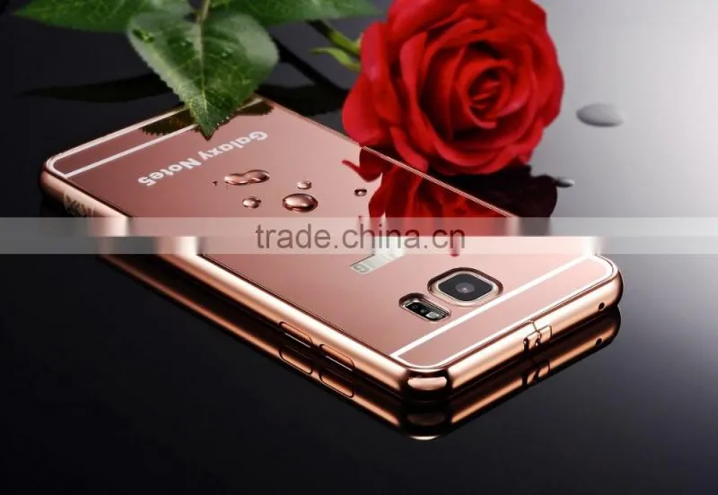 High Quality Aluminum Mirror Bumper Cell Phone Case For Samsung Galaxy Note 5 Mirror Case