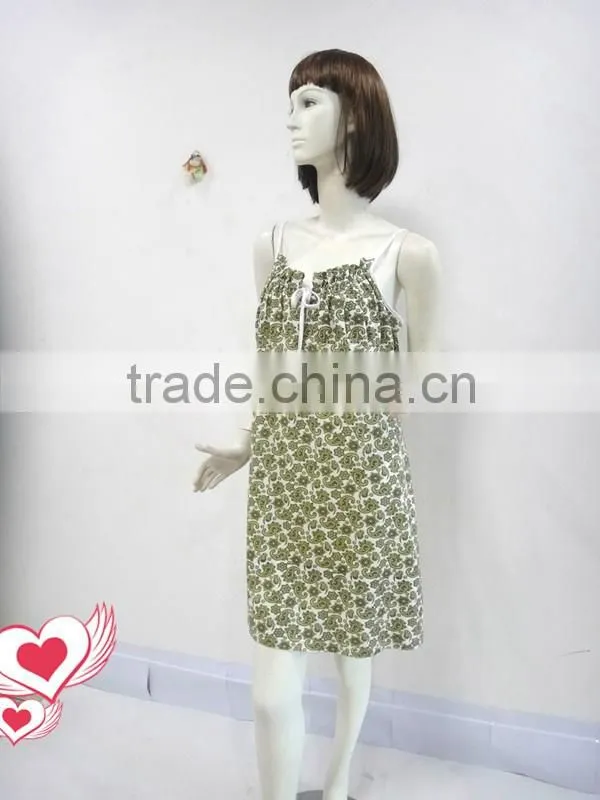 Pure and fresh and rural wind harness nightgown women