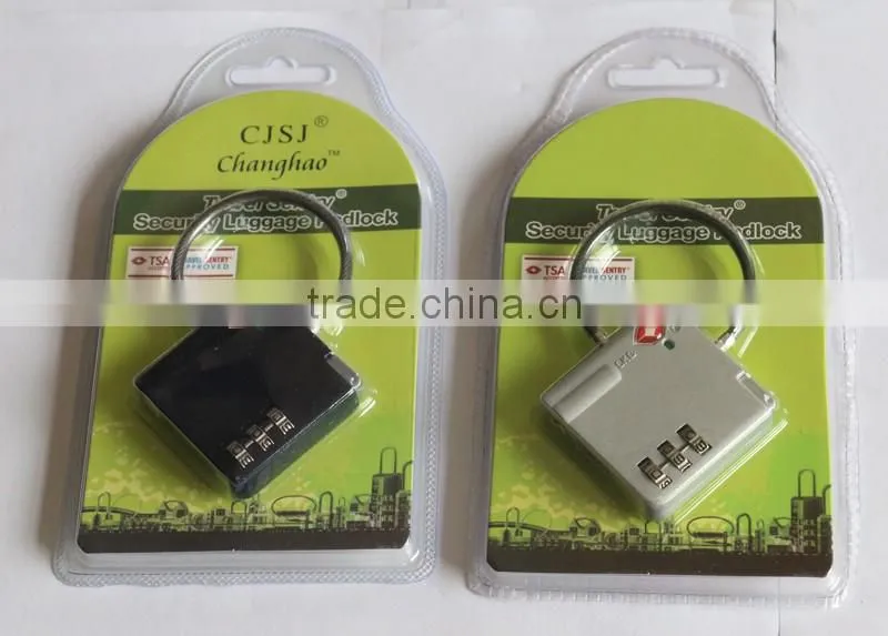 TSA529 3 Dial wholesale travel Zinc alloy TSA luggage lock