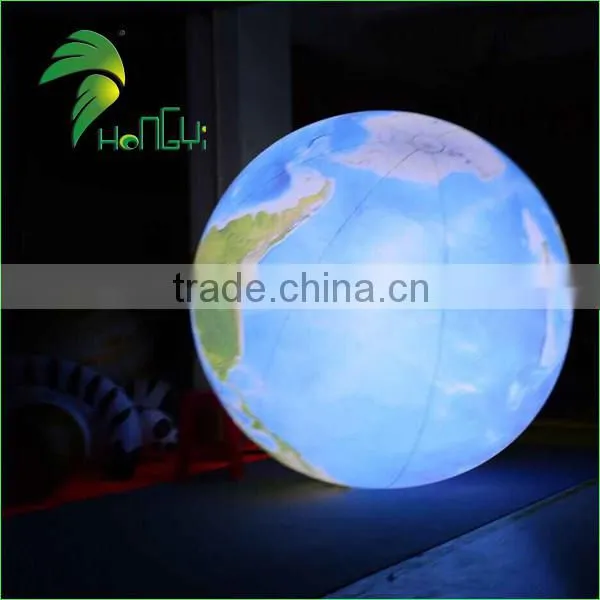 1M Diameter Party Restaurant Decoration PVC Inflatable LED Light Earth Globe Balloon