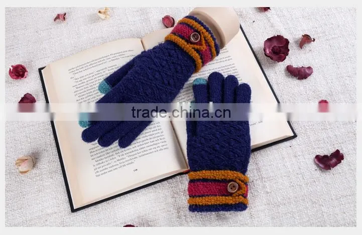 Hot Sale For Christmas Unisex Touch Screen Gloves For Couples 2 Fingertips With Conductive Fiber
