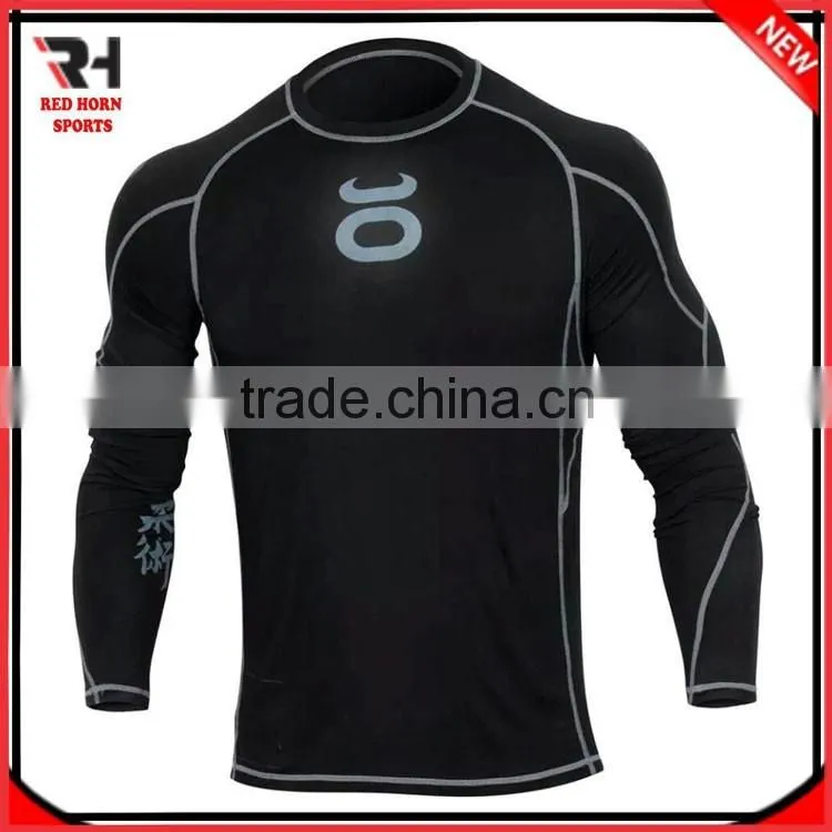 Custom Printed Blank Rash Guard, MMA Rash Guard for Mens