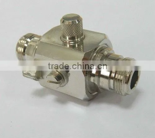 RF connector, N jack to jack, lightning arrester, surge protector, 90V gas tube