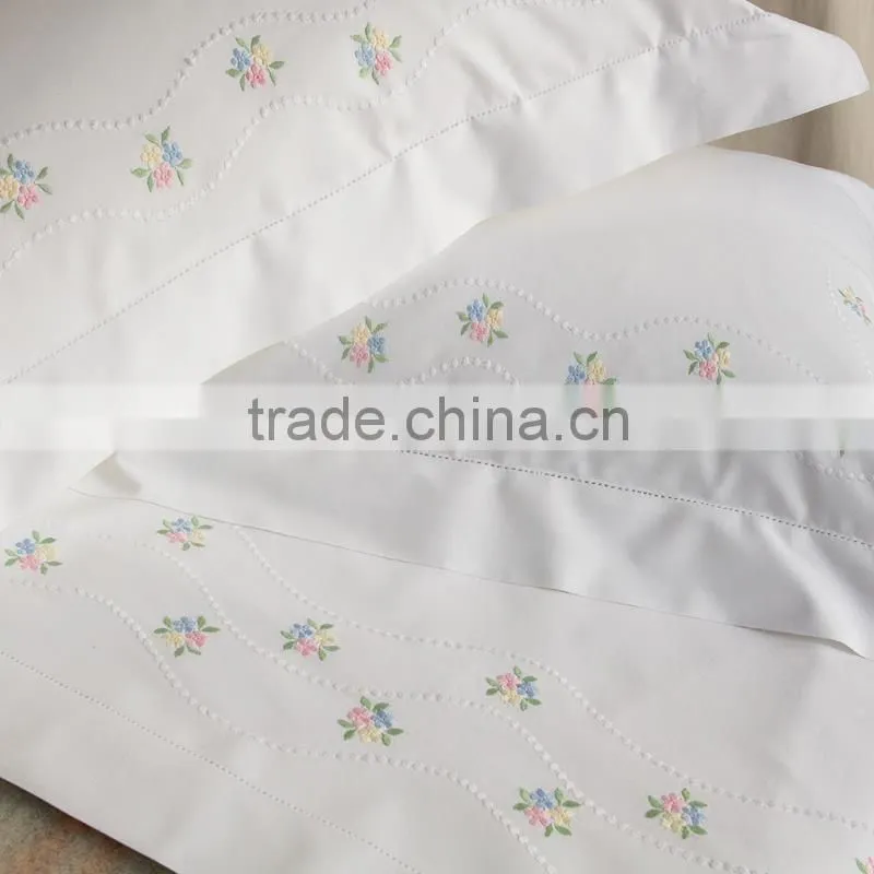 300 Thread count cotton hand embroidery bed sheet