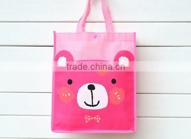 Full printing non woven bag student handle lovely bag for shopping