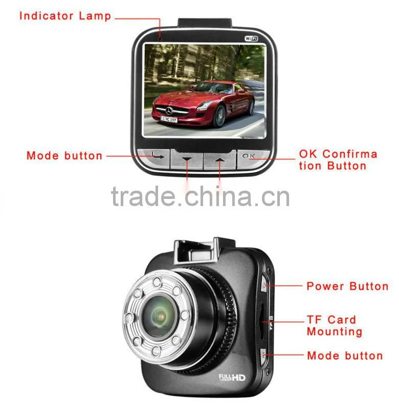 2.0'' full HD 1080p car dvr with wi-fi link function, car black box