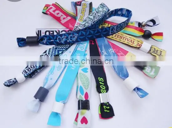 Custom RFID Fabric Woven Festival polyester Wristbands RFID for Events and Concert