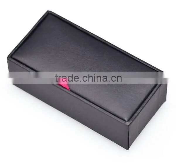 New Design Luxury Leather Wooden Cufflink Box