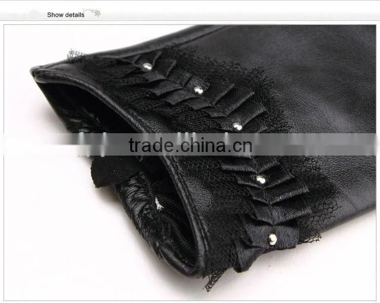 winter biker leather hand gloves for warm