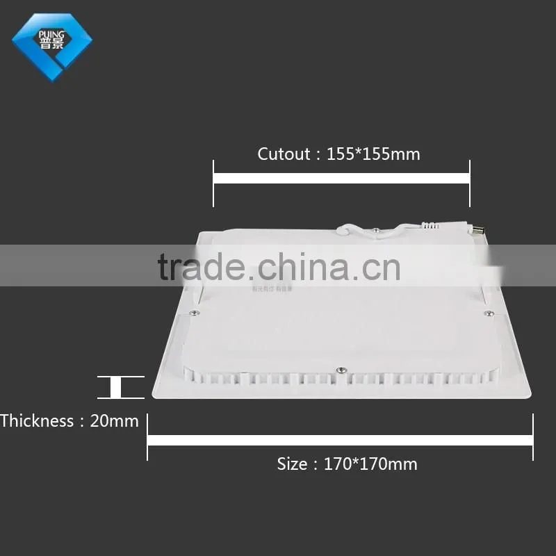 LED slim panel light 9w Square with water proof driver