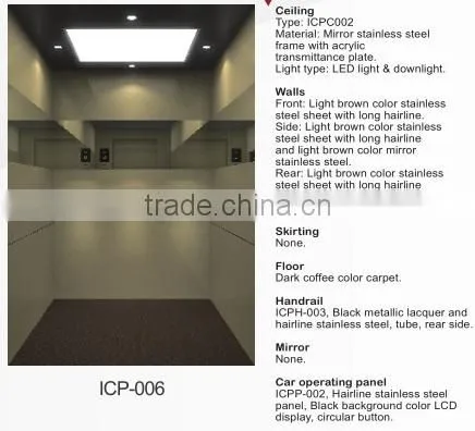 Commercica lift elevator cost manufacturer in China