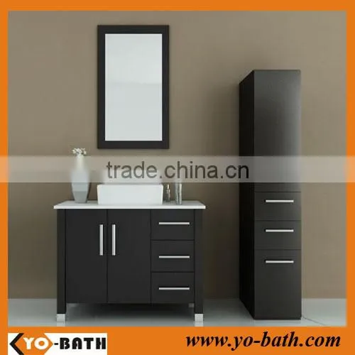 40 inch solid wood Porcelain Vessel Sink Bathroom Vanity set espresso finish