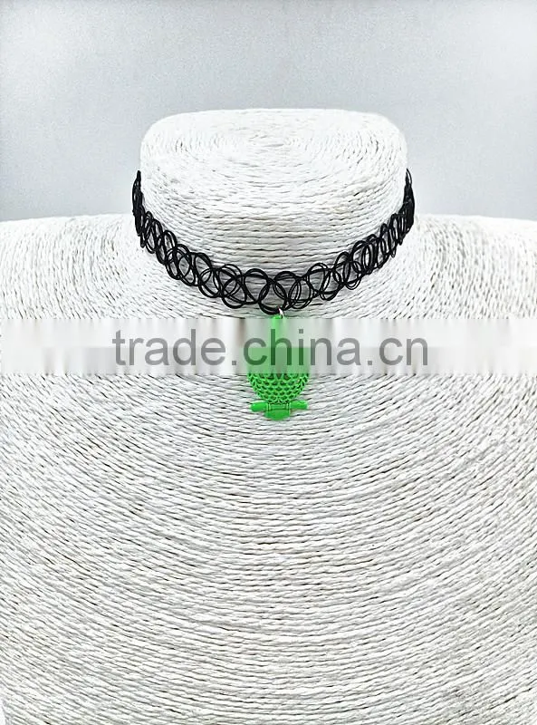 2015 Fashion Hot Sale Plastic Elastic Tattoo Necklace