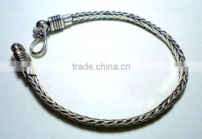 Oxidised Boho 925 Solid Sterling Silver Chain Bracelet, 925 Sterling Silver Bracelet, Designer Sterling Silver Silver Bracelet