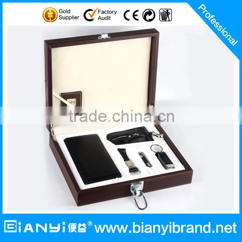Corporate leather business gift set