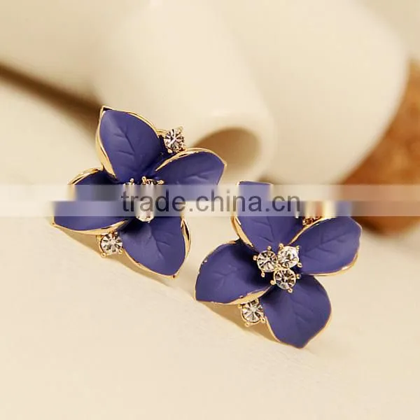 vogue cheap flowers diamonds charming jewelry earring