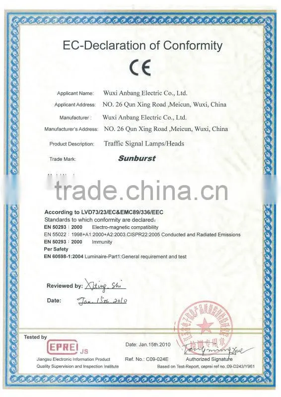 200mm Led high-flux EN12368 Traffic signal light