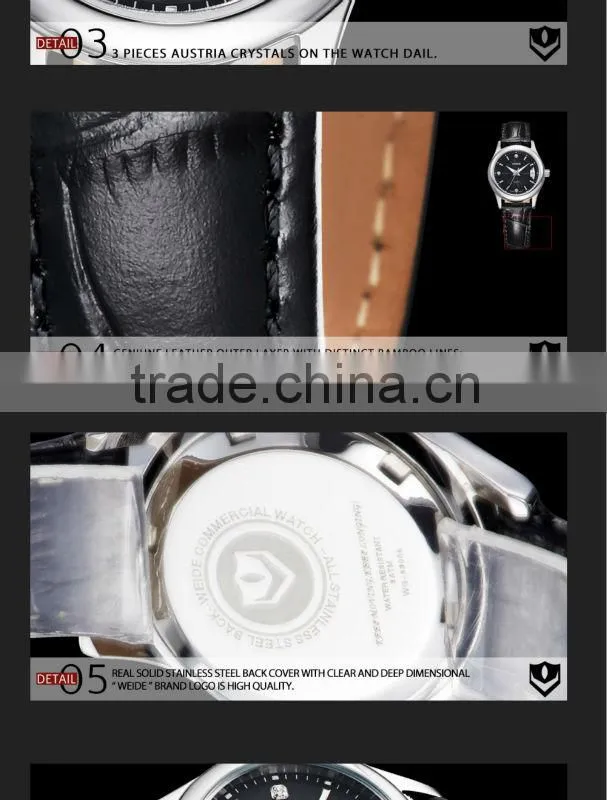 New 2014 Fashion Woman Watch WEIDE Famous Brand Watch Womens Luxury Watches Quartz Movement Women Dress Watches Relogio
