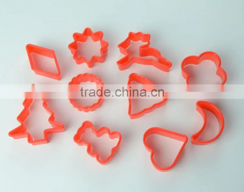Best design red color plastic cookie cutter set