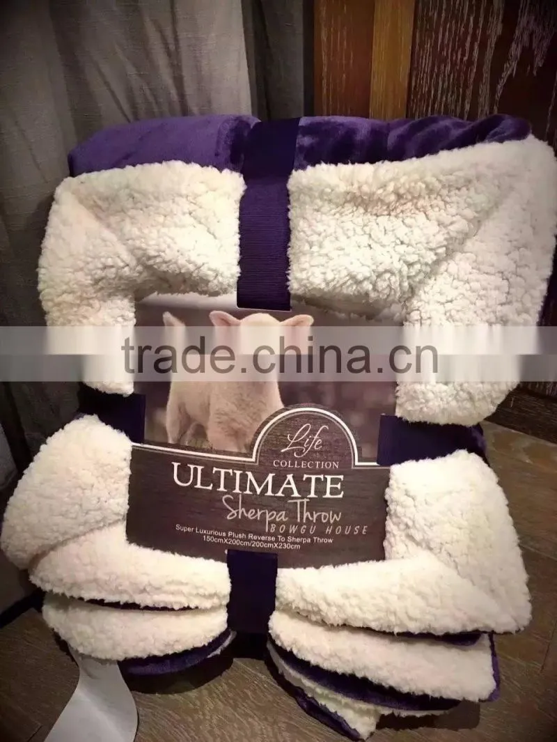 Winner Warm Fluffy Plain Dyed Sherpa Fleece Plush Blanket