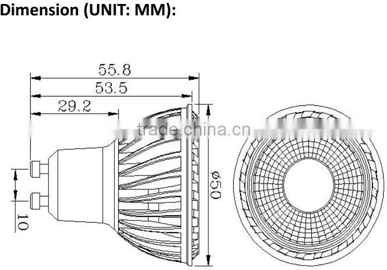COB LED Spotlight ,1 x 5W Ultra Bright COB, AC220-240V, Halogen Equivalance 50W,Bombillas LED GU10