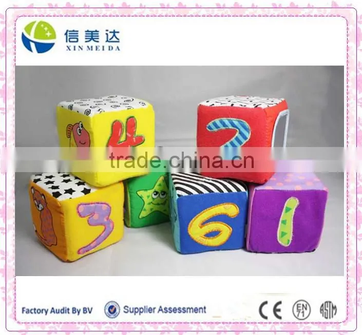 Plush cube pillow stuffed cube pillow with the number educational