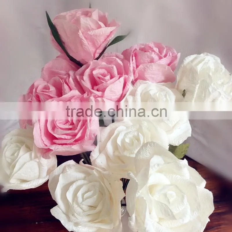 wedding decoration paper flower, handmade flower, party decoration flower, pink paper flower