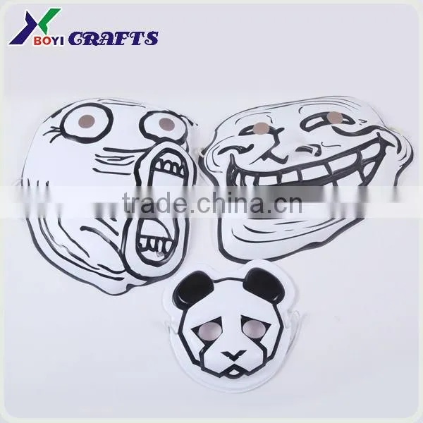 Black and White Round Shape PVC Cute Funny Clown Masks with difference design