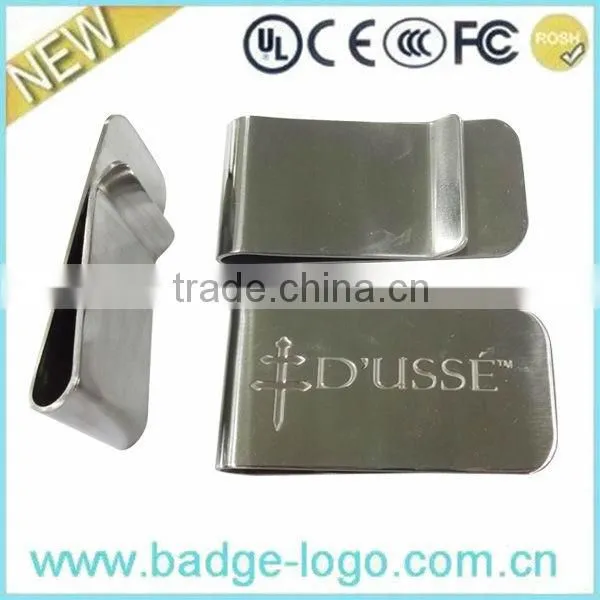 Delicate stainless steel money clips with etched LOGO