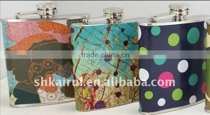 stainless steel hip flask with pearl outside
